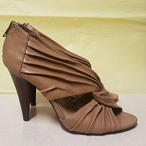 Nine West Tan Open Toe 4 inch High Heels